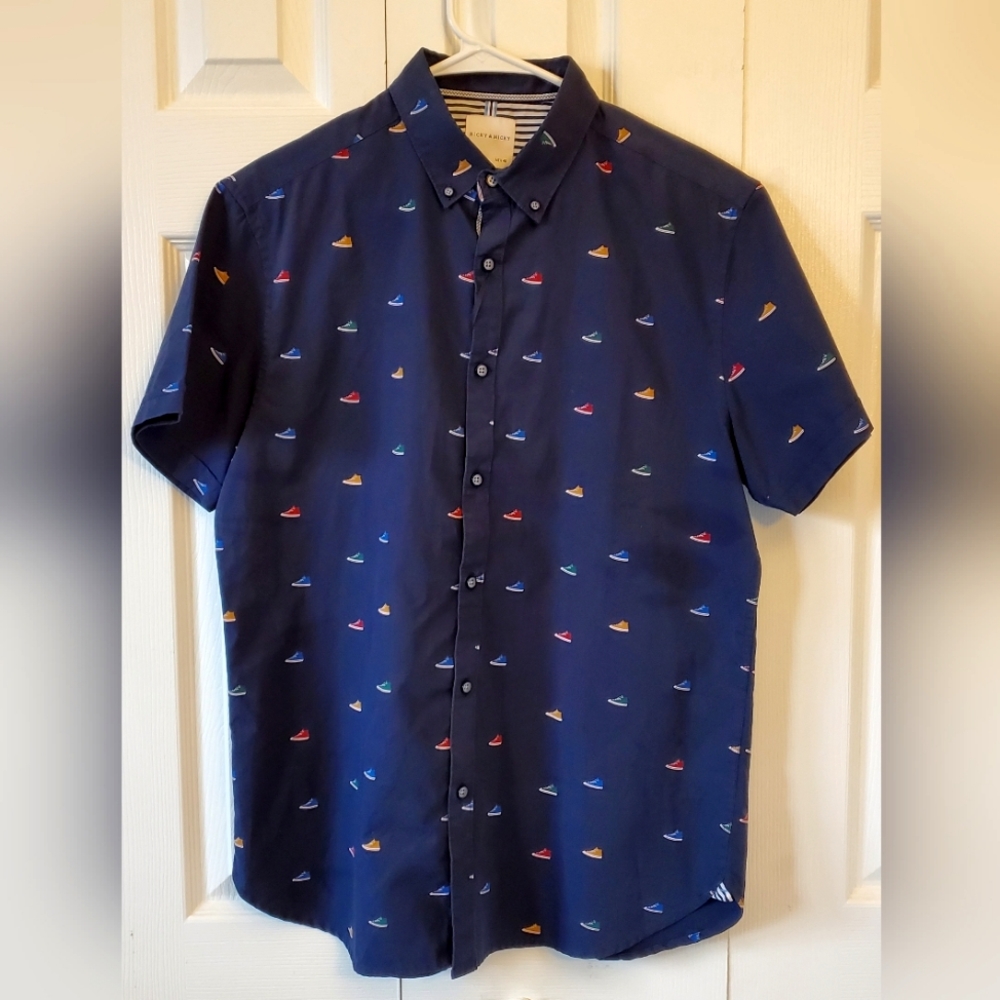 Ricky & Micky, Button Down Mens Shirt, Medium